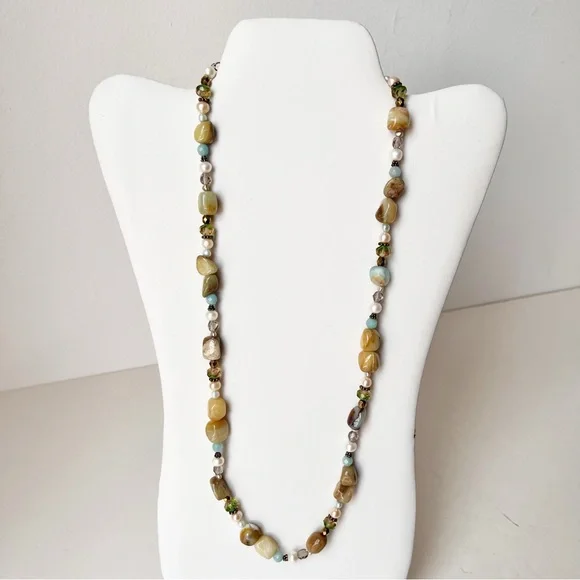 Vintage Peyote Bird 925 Sterling Silver and Multicolor Gemstone Beaded Necklace - Picture 4 of 16